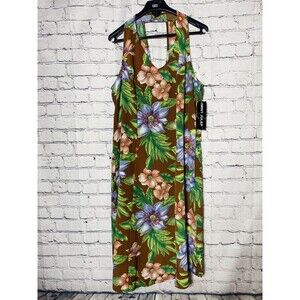 Mint Julep Women's Midi Dress Sleeveless Floral Size 1X 100% Polyester